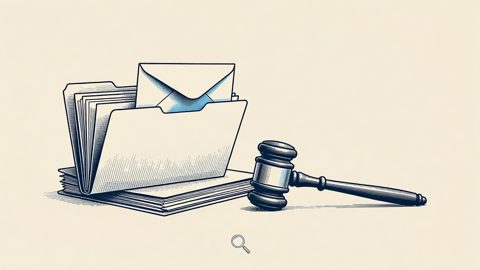 Illustration: sealed file folders and a gavel