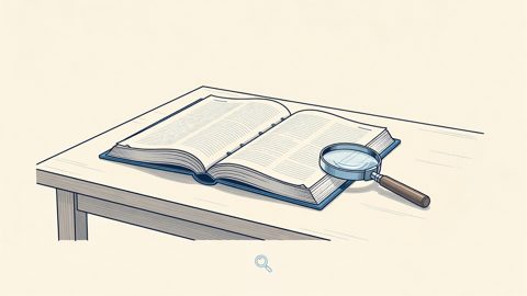 Illustration: an open official report beside a magnifying glass